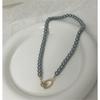 Tooxika Французское ретро легкая роскошь нишевое серое жемчужное ожерелье простое личностное джемперная цепочка женская