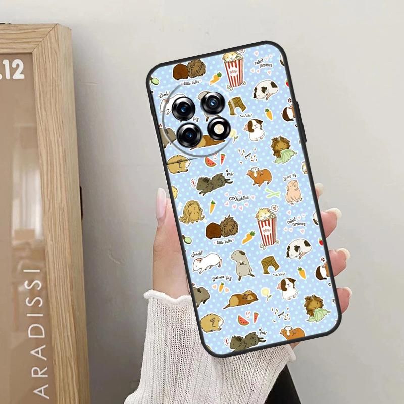 Cute Cartoon Guinea Pig Case For OnePlus Nord CE 5 2 3 4 Lite N20 N30 OnePlus 15 13 12 10 R 13T 10T 11 9 10 Pro Cover