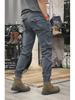 Мужские тактические рабочие брюки прямого кроя - Повседневные брюки для улицы с манжетами на весну/осень