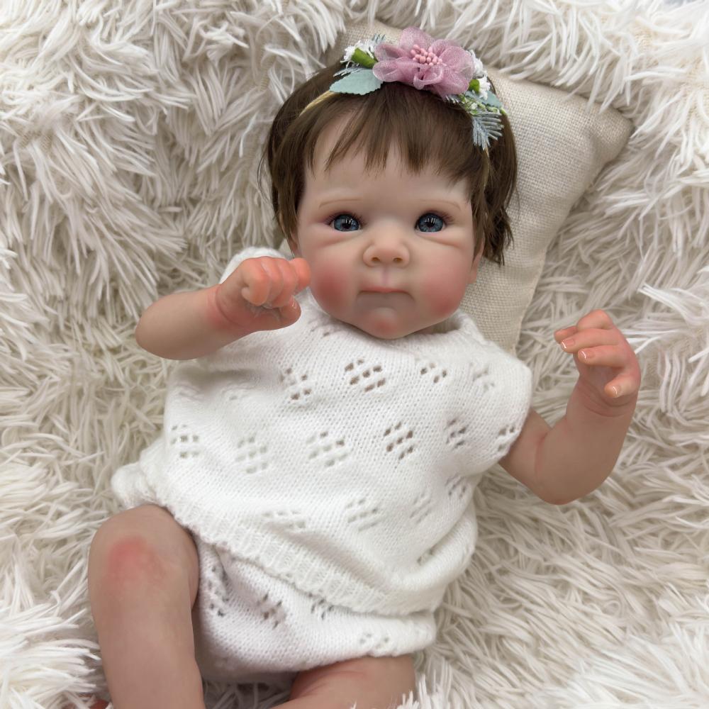 Lifelike 48 Cm Reborn Baby Doll Bettie Soft Cloth Body Alive Baby Doll Toys for Kids 3+ Years Old Hand Rooted Hair Newborn Doll Child Bedtime Play Toy