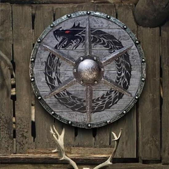 Medieval Larp Warrior Wood & Steel Viking Round Shield Armor Templar Shield
