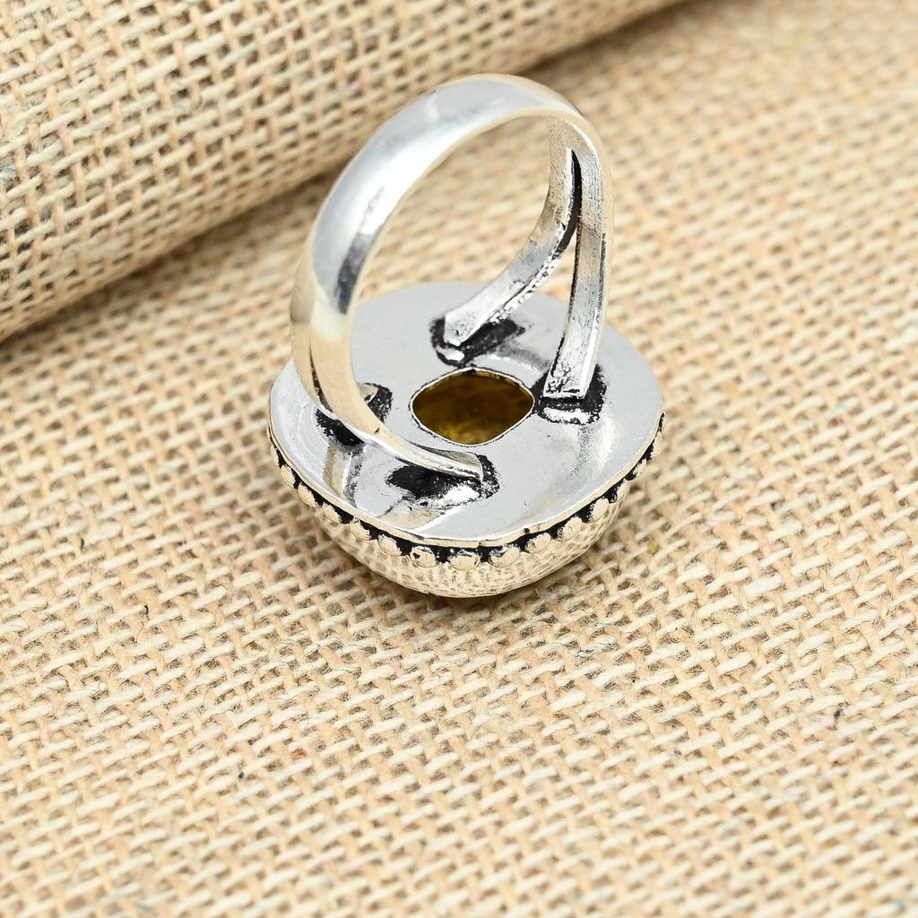 Красивый цитрин драгоценный камень твердое серебро 925 пробы ювелирные изделия ручной работы женское кольцо