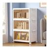 VECELO Ящик для хранения, Контейнер для хранения, Ширина 38,5 x Глубина 27 x Высота 64 см, на колесиках, складной ящик с полупрозрачной дверцей, магнитное открытие/закрытие