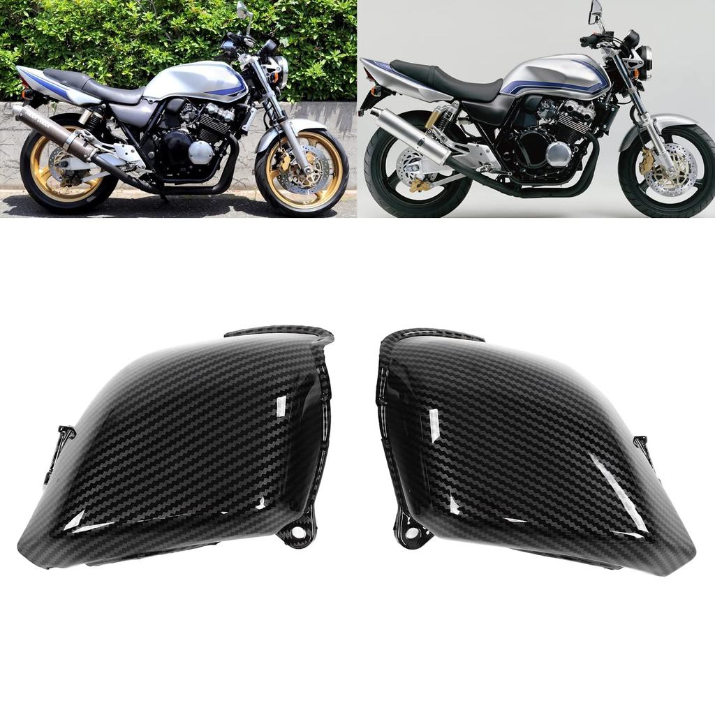 2 Pcs Carbon Fiber Style ABS Carburetor Side Cover Replacement for CB 400 CB400 VTEC 1999‑2007