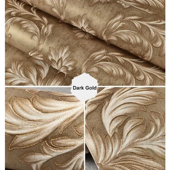 Европейский стиль 3D стерео дамаск флокированный нетканый обои для спальни гостиной современный простой декор рулон обоев