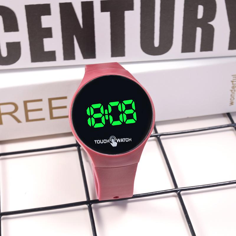 Унисекс Спортивные часы со светодиодным сенсорным экраном в корейском стиле – Модные, Простые, Дизайн с зеленой подсветкой