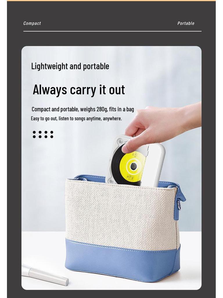 New Bluetooth Portable Mini CD Player - Stylish and Compact Walkman for Students