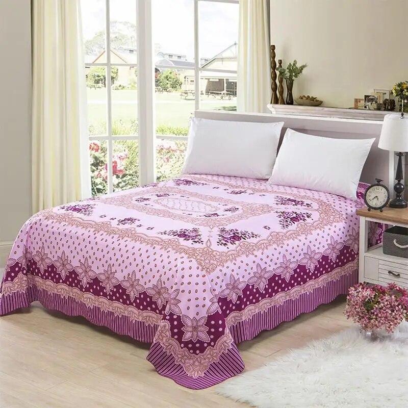 Шикарная простыня с принтом красных цветов и цветов 250X250 см, ультрамягкая плоская простыня из матового хлопка 250X250 см