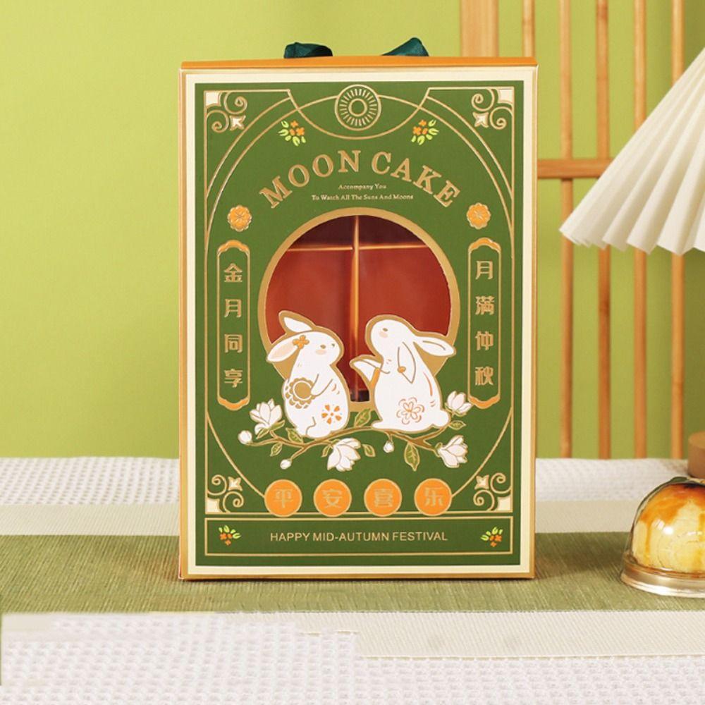 Прочные коробки для упаковки лунных пряников с бронзовым покрытием, подарочная коробка для десертов ручной работы, белая картонная коробка для хрустящего печенья с яичным желтком