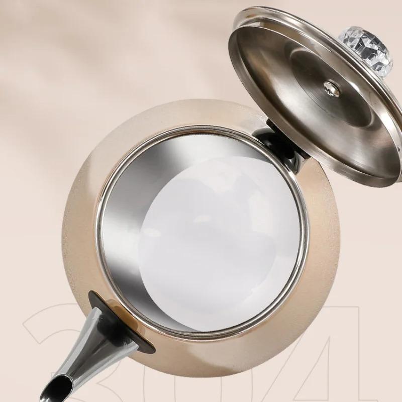 Электрический чайник 1 шт., утолщенная нержавеющая сталь 304, длинный носик, двухслойный, автоматическое отключение, защита от сухого пригорания, чайник для заваривания чая