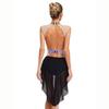 Women Lyrical Dance Dress Mock Neck Sleeveless Backless Shiny Rhinestones Color Block Mesh Skirted Leotard