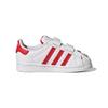 Adidas Оригинальные Superstar Cf Удобная повседневная носка Прочные низкие кроссовки для ходьбы Детская обувь Белый Красный GV8863