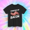 Powered By Bacon Shirt Funny Food Humor Meat Lover Graphic Tee S-5XL