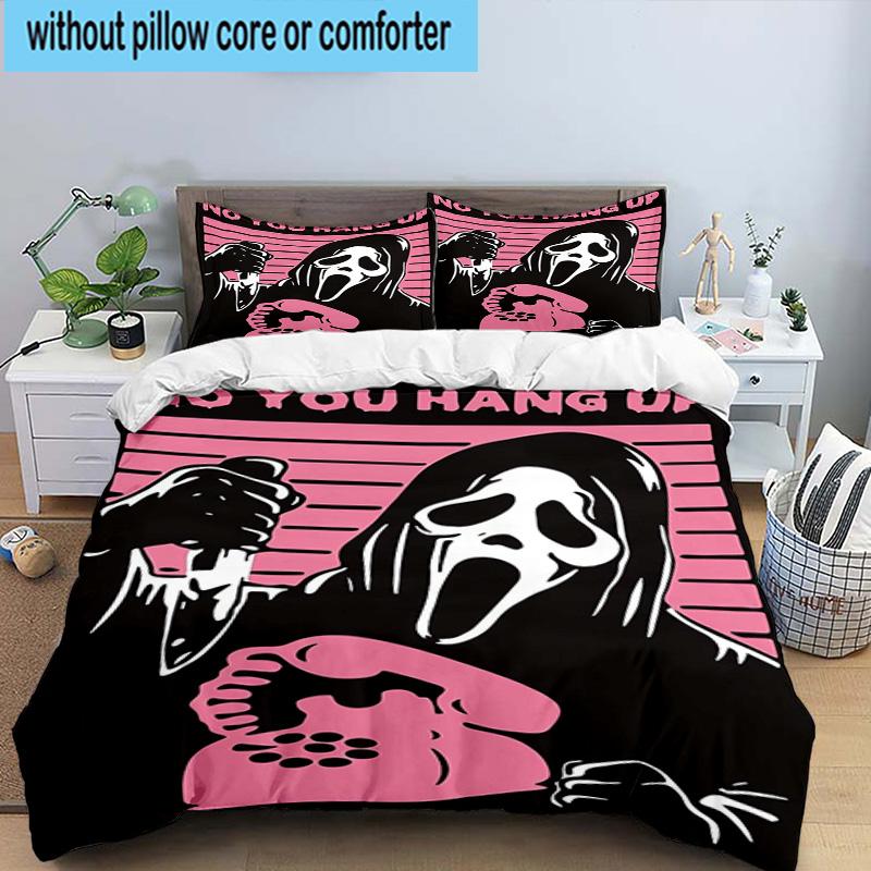 3PCS Scr-eam Horror Movie 3pcs Bedding,Including 3PCS Duvet Cover And 2pcs Pillowcases Perfect for Christmas,Ideal for Bedroom, Dormitory