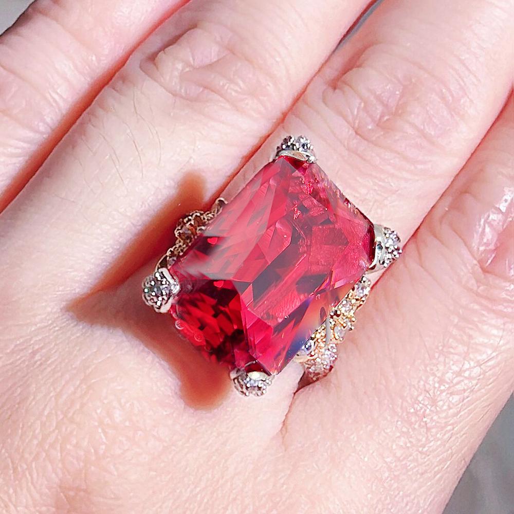 CMM Bohemia Modern Jewelry Frosted Ruby Color Open Ring Party Wedding Jewellery Gift