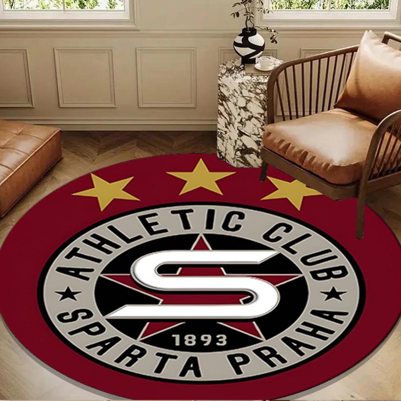 Sparta Prague Football Round mat, Anti-slip Circle Carpet Chair rug For livingroom,Bedroom, doormat home decor Gift Christmas Gifts
