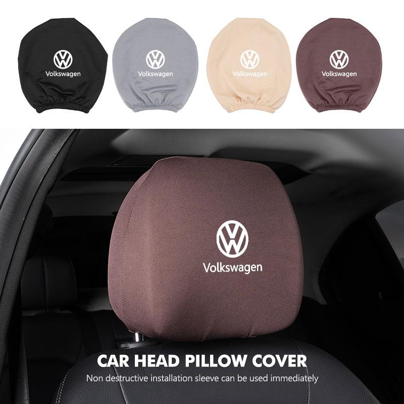 RUN1 For Volkswagen VW Car Seat Headrest Pillow Anti-Dirty Protective Cover Dustproof Scirocco Passat Polo B5 B6 B7 CC Tiguan Sharan