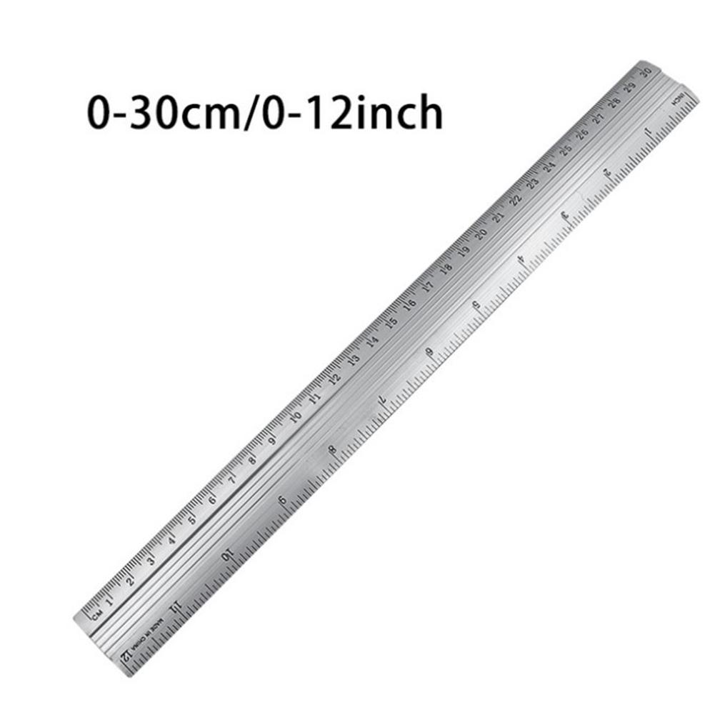 Ruler Aluminum Alloy Dual Scale Straight Ruler 1Pc