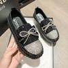 Rhinestone Diamond Women Shoes Ballet Flats Platform Shallow Mouth Solid All-Match Crystal Creepers Dress Casual Fashion