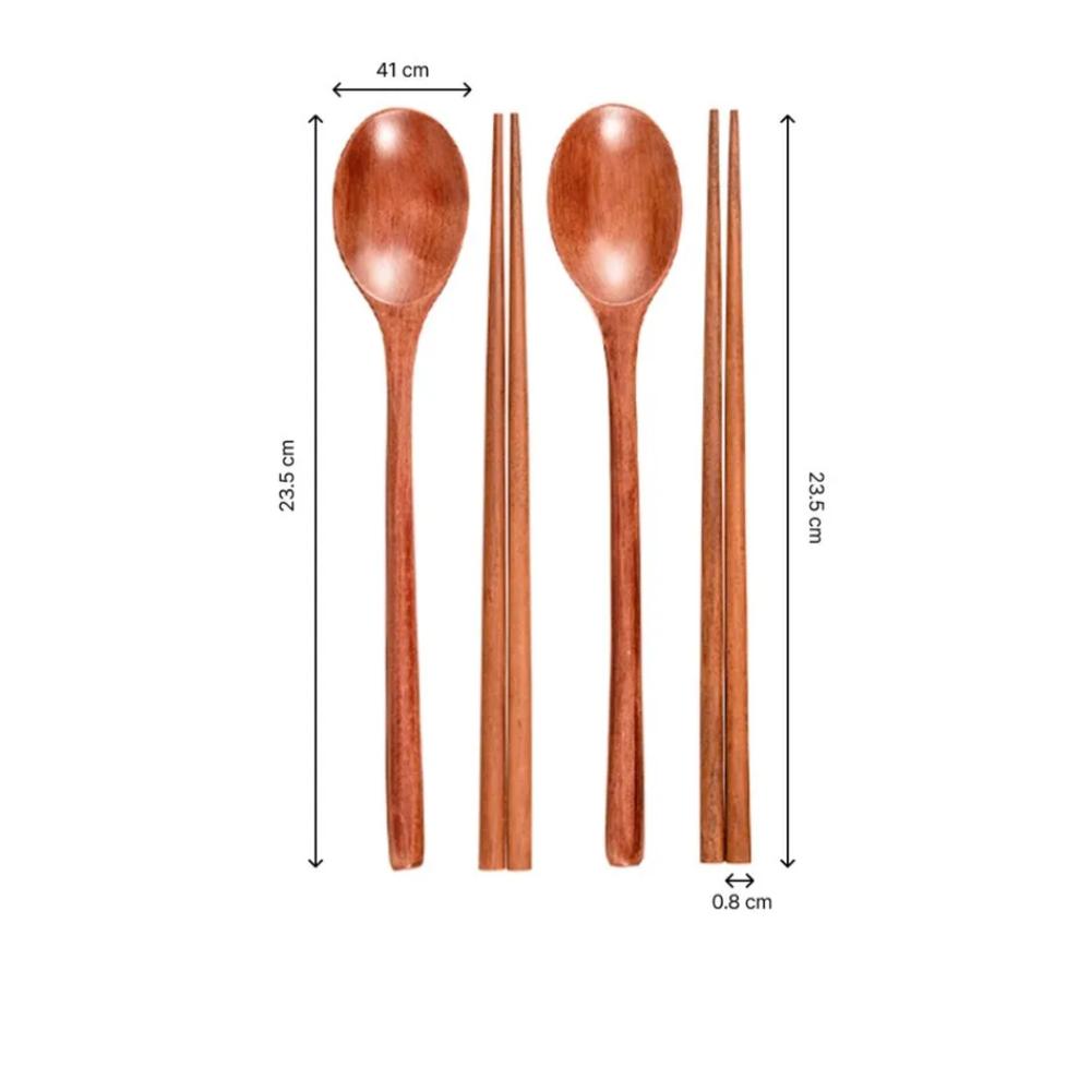 Comet Lacquered Wooden Spoon/Chopstick 2-Set