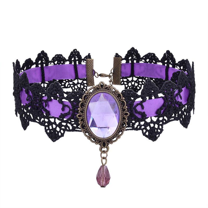 Gothic Retro Punk Lace Choker Necklace for Women