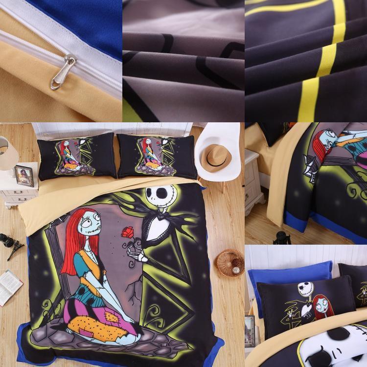 Nightmarish 3d Digital Printed Bedding Set With Character Motifs For European Home Decor
