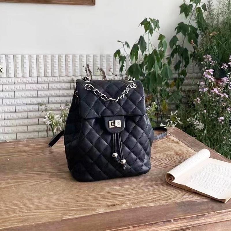 Новый верхний слой коровьей кожи, маленький ароматный стиль, икра, сетчатый рюкзак, большая вместимость, модный маленький рюкзак