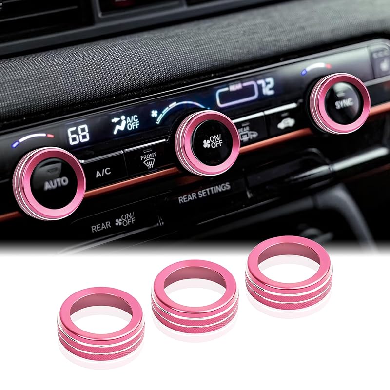 for Honda Passport 2026 Accessories - 3-Pieces Aluminum Alloy Air-Conditioning Knob Cover Trims (Orange) - DvlynAuroa
