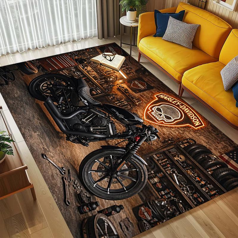 Motorcycle Workshop Living Room Nonslip Area Rug Soft Carpet For Bedroom Game Playroom Sofa Office Home Decor Doormat Christmas Gift C9291363