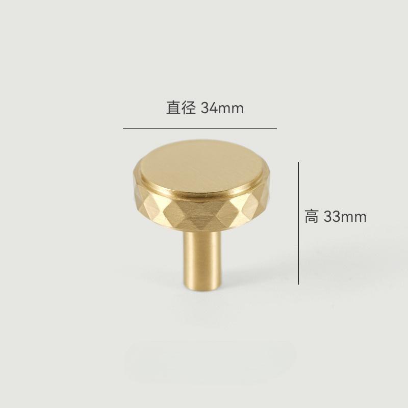 Knurled Solid Brass Furniture Handles Golden Handles for Wardrobe and Drawer Opulent Hardware Finishes Kitchen Cabinet Handles