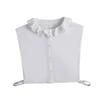 Fashion White Cotton Fake Collar Half Shirt Lace Detachable Neck Collars Female Blouse Tops False Collar Sweater Fuax Cols