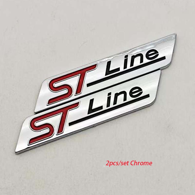 3D ABS Car Styling Logo ST Line Badge Rear Trunk Fender Side Emblem Sticker For Ford STLINE Focus Mondeo Fiesta Kuga Accessories