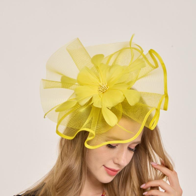 Праздничный бал сетка перо аксессуары для волос повязка на голову цилиндр невесты фото чайная вечеринка скачки фестиваль головной убор