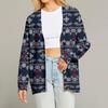 Женский модный кардиган с длинным рукавом, V-образным вырезом, на пуговицах, свободного кроя, с рождественским принтом