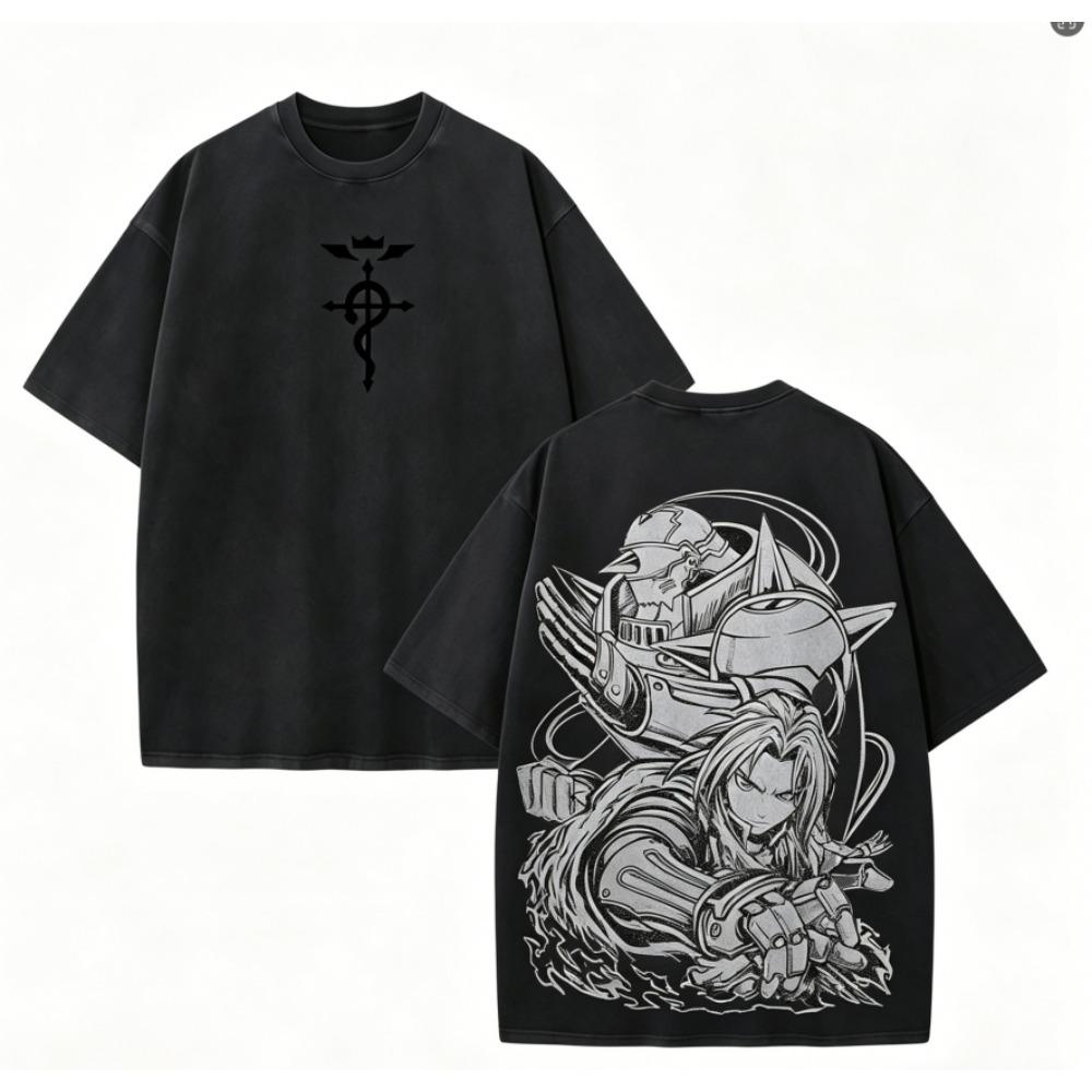 Аниме-футболка Fullmetal Alchemist для любителей, стирка, одежда на весь год, высокое качество, индивидуальность, одежда больших размеров, унисекс, новая модель, парная футболка