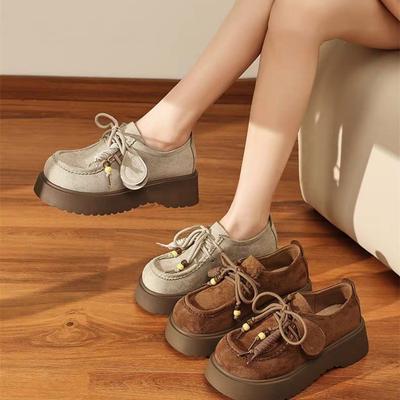 Модные лоферы на толстой подошве для маленьких мужчин, увеличивающие рост, новые популярные матовые ретро туфли-одинарки на весну