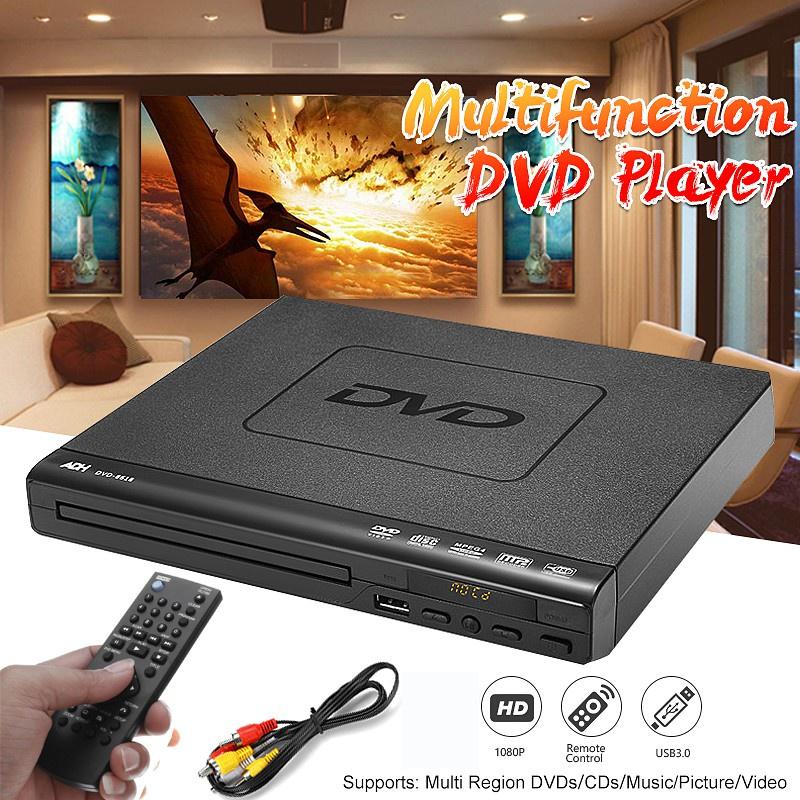 15 Вт 1080P 320*200*38 мм DVD-плеер Множественное воспроизведение Просмотр под разными углами USB Мини-DVD-плеер с пультом дистанционного управления