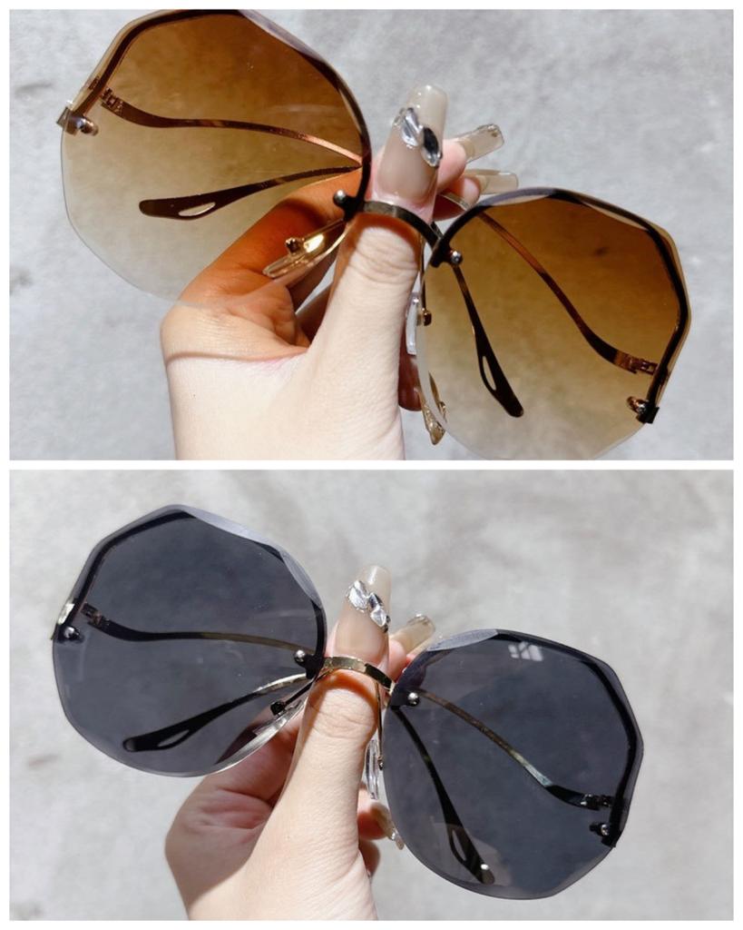 2 шт. Солнцезащитные очки для женщин Модные безободковые Пляжные Градиентные Солнцезащитные очки Женские Ретро Летние Очки UV400 Очки