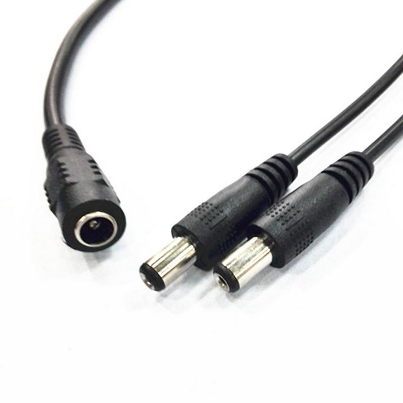 1 гнездо на 2 штекера постоянного тока, кабельный разветвитель 5,5x2,1 мм, адаптер для видеонаблюдения