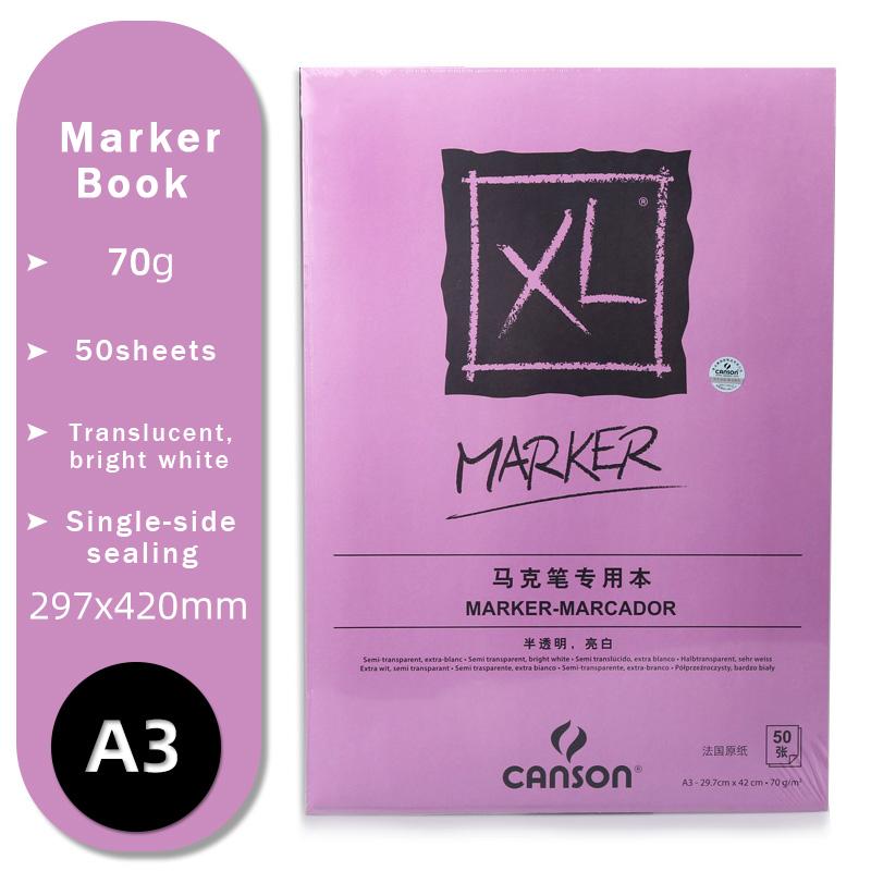 Книга для рисования CANSON Art 16K/8K/A4/A3 для эскизов/маркеров/акрила/акварели/карандашей/тонер-стиков Книга из крафт-бумаги Серия XL