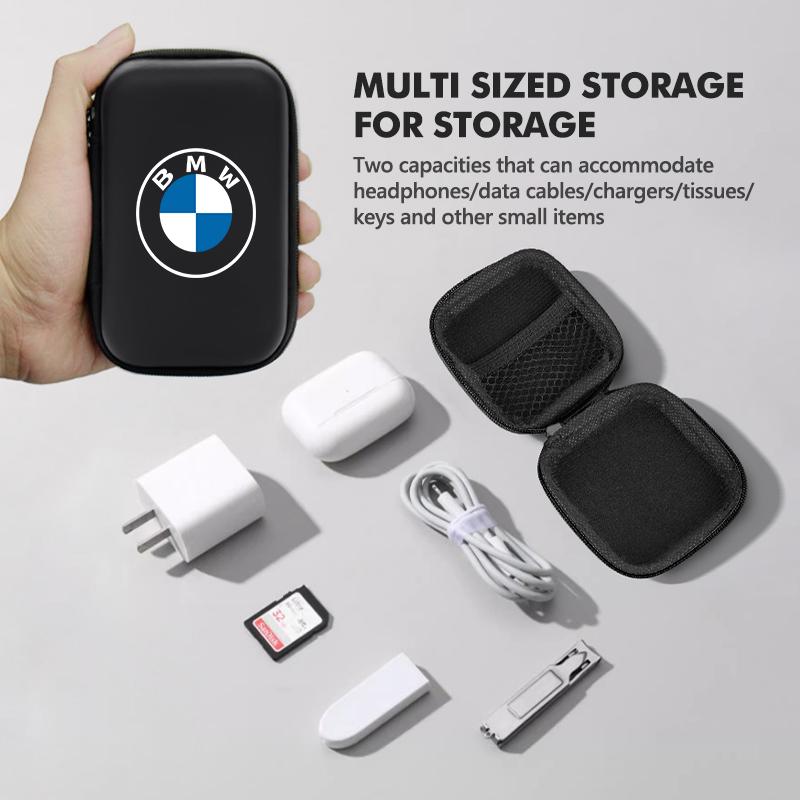 HBSW4 Car Portable EVA Storage Earphone Cable Case Bluetooth Bag For BMW Performance M E87 E30 E46 E28 F35 G20 E93 F20 X3 X