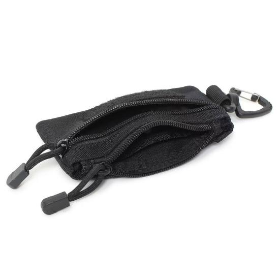 Мини тактический подсумок на молнии EDC Utility Pouch с карабином Военный брелок-кошелек для ремня рюкзака кемпинга походов охоты