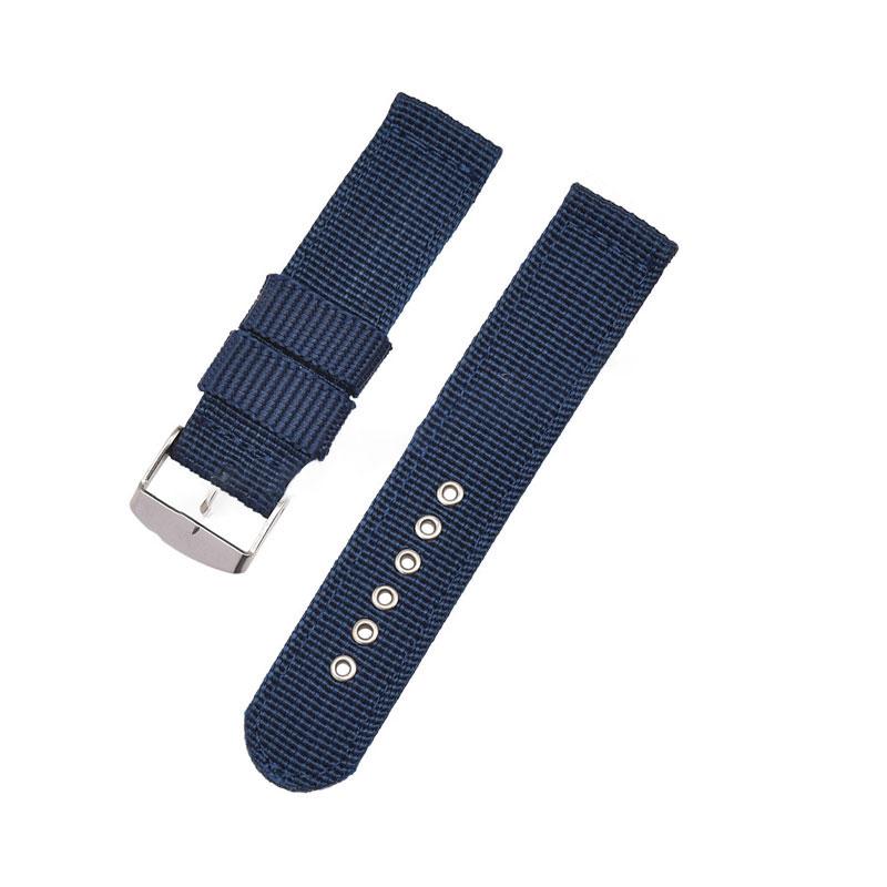 18/20/22mm With Steel Metal Needle Buckle Canvas Watch Strap Outdoor Sports Strap Nylon Watch Band