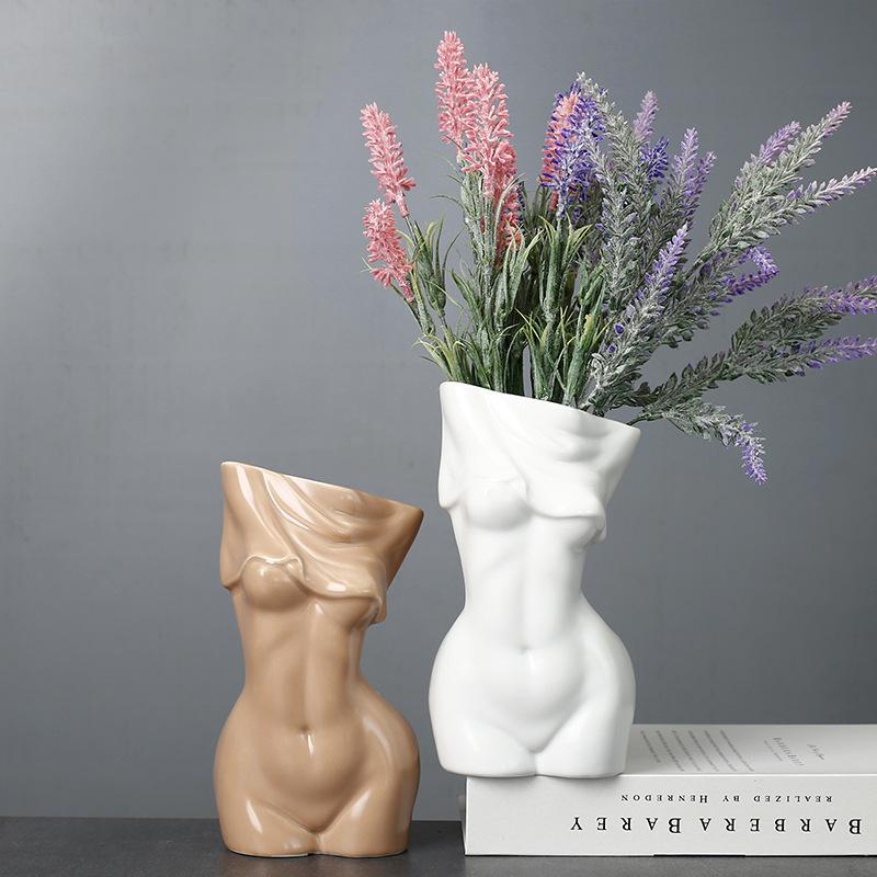 Nordic Style Simulated Flower Ceramic Vase Creative Desktop Decoration Flower Ornament