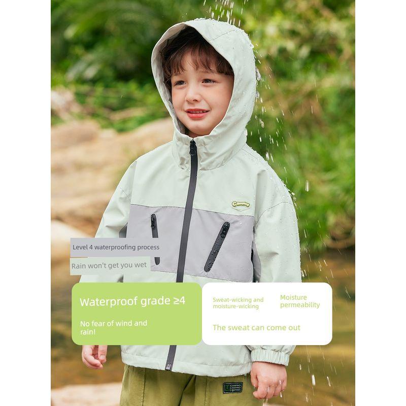 Right European Style Boys' Mountain Waterproof Hooded Jacket, Spring New Children's Clothing, Kids' Top, Spring Trendy Style