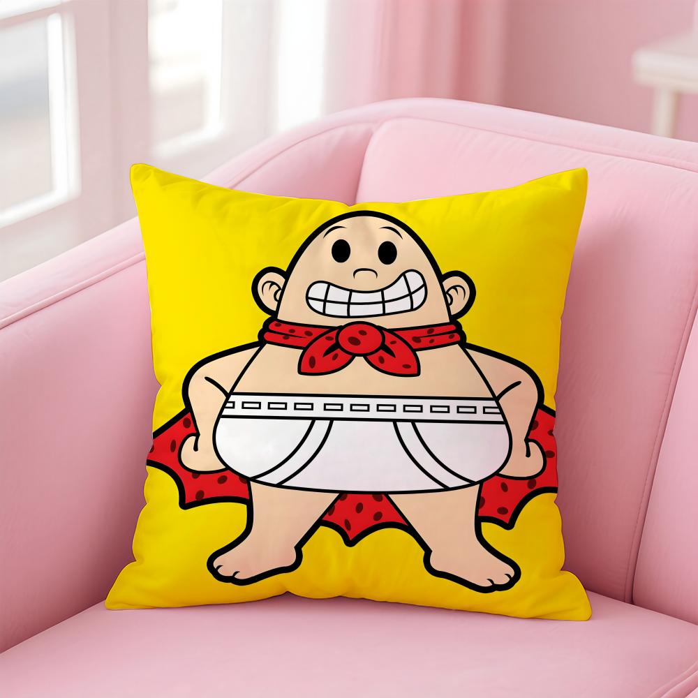 Funny American Cartoon CCaptain Underpants Cushion Cover Pillow Case Soft Skin Friendly Fabric Concealed Zipper