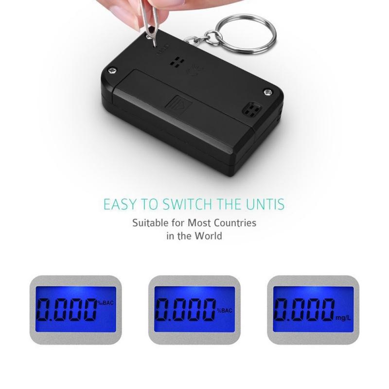 Цифровой тестер алкоголя, мини-брелок, портативный алкотестер