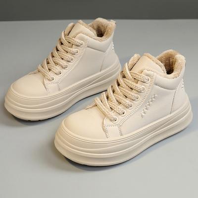 Женские модные зимние легкие теплые нескользящие повседневные кроссовки на толстой подошве, хлопковые ботинки