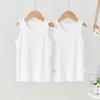 Children's 2-Pack Pure White Japanese Style Cotton Mesh Sleeveless Vests – Breathable Summer Wear for Boys and Girls