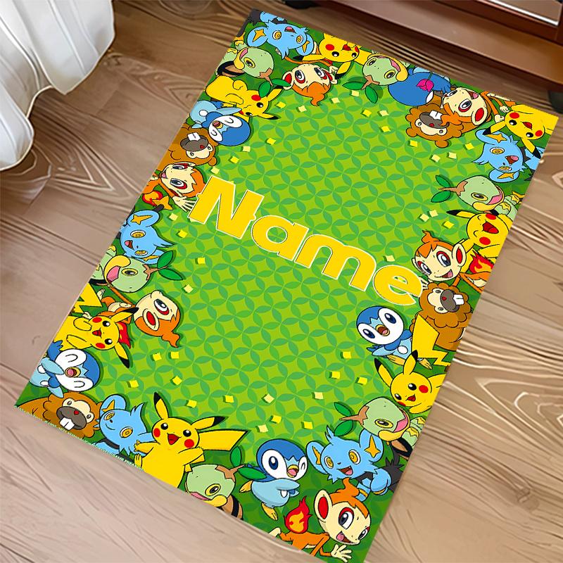 Custom personalization Pokémon Ash and Pikachu Print Area Rug - Soft, Washable Non-Slip Indoor Mat,Living Room,Home&Office Decorative Rug